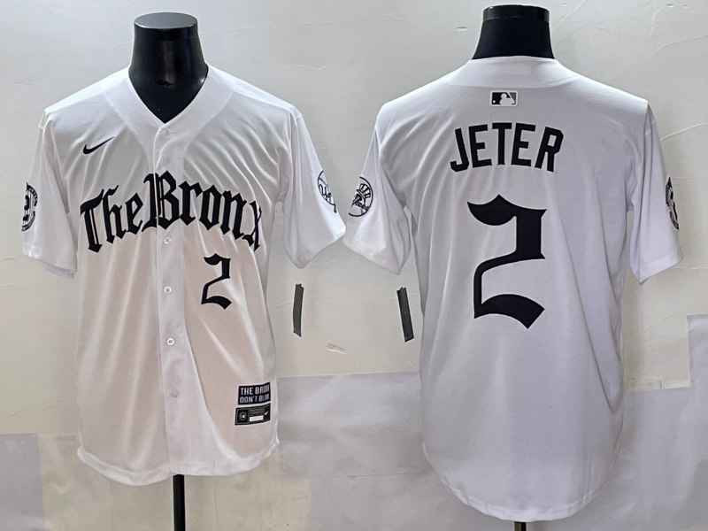 Men's New York Yankees Derek Jeter #2 White Alternate Limited Jersey